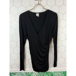 Akemi + Kin for Anthropologie Black Faux Wrap Blouse - Size - XS Photo 5