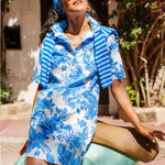 Lilly Pulitzer Saint James Dress Womens 6 US Leonie Shirt Azure Soleil Photo 0