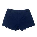 J Crew Linen Blend Scalloped Hem Chino Shorts Summer Beach Navy Blue size 6 Photo 3