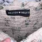 Brandy Melville Light Pink Smocked Floral Crop Top Photo 3