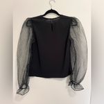 EXPRESS  Black Sheer Bubble Long Sleeve Women’s Blouse Shirt Sz XS EUC Photo 4