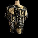 Notations  black, tan and white floral blouse Photo 2