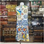 Dolce & Gabbana  Majolica Print A-Line Silk Dress Womens Size EU 46 US 10 White Photo 8