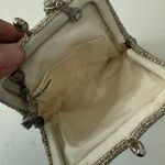 Vintage 50’s Kiss Lock Silver Beaded Clutch Handbag Made in Korea Photo 6