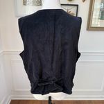 Vintage 90s Cleo Black Velveteen Embroidered Christmas Vest Bell Zipper Pull XL Photo 6