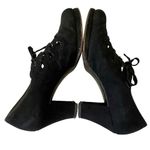 Vintage Black Suede Leather Lace Photo 4