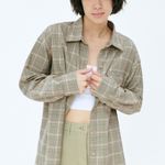 Aritzia Green Flannel Button Up Photo 0