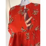 Daisy May Baby Doll Open Back Floral Print Flutter Short Sleeve Top Shirt Medium Photo 1