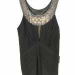 Sue Wong  Black Beaded Sleeveless Cocktail Dress Size 6 Photo 10