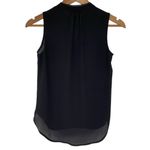 H&M  Black Sleeveless Eyelet Crochet Trim Blouse Size 2 Business Casual Chic Photo 2