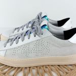 P448 NEW Jack Lace-Up Low Top Sneakers Lined White Metallic Women’s Sz 41 Photo 4