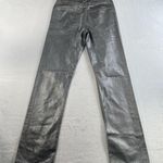 Veronica Beard Sz 23 Daniela Metallic Straight Leg Jean in Light Gunmetal Grunge Photo 11