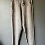 Cozy Heathered Brown Sweater Knit Jogger Pants with Drawstring Waist size Small Photo 0