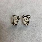 Cartoon Network Ed, Edd, and Eddy Plank Wood Stud Earrings Photo 1
