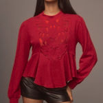Anthropologie  Cutwork Swing Sweatshirt Top Photo 0