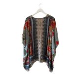 Angie  floral beach boho drape open kimono arm holes oversized cardigan SZ S Photo 4