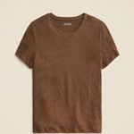 J.Crew NWT New Relaxed Linen T-shirt Short Sleeve Licorice Root Brown Photo 6