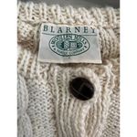 Vintage Blarney Wollen Mills Handknit Cardigan Sweater 100% Pure Wool Ivory XS/S Photo 3