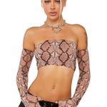Revolve AFRM Steena Top and Gloves Snakeskin Print Size Medium New Photo 13