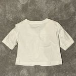 Geoffrey Beene  Cream Open Front Button Cropped Top Women’s Cotton Blend Size S Photo 2