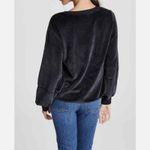 Nation LTD. Kiera Black Velvet Lantern Puff Sleeve Slouchy Crewneck Top sz Small Photo 13