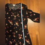 J. Jill Black Floral Long Sleeve Dress Photo 12