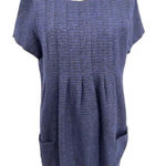 Anna Sui Anna‎ Sui Swing Mod Dress Tweed Boucle Knit Short Sleeve Purple Black Size 12 Photo 2