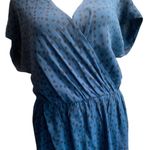 Madewell  Womens Wrap Blue Front Dress Brushstroke Diamond Size medium Photo 3