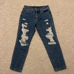 American Bazi distressed, straight leg, blue jeans women size 3 Photo 0