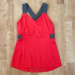 Lululemon  Push Ur Limits Tank Top Red Coral Gray Size 6 Criss Cross Back Passion Photo 0