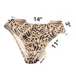 Shade & Shore Womens Cheeky Bikini Bottom Beige Black Animal Print Size M Photo 4