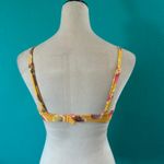 Aerie NWT  V Ruched Scoop Bikini Top Women's Bright Mustard Swim Beach Size L Photo 3