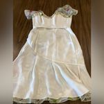 Mikael aghal romantic abstract garden silk cocktail flutter Sleeve Mini dress White Size 4 Photo 12