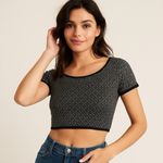 Free People  Charcoal and Black Crop Top Size Medium/Large NWT Photo 0