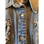 Wrangler  Retro Denim Fringe Western Cowgirl Pearl Snap Shirt Women Small Aztec Photo 9
