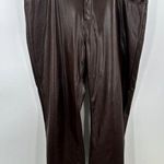 Abercrombie & Fitch 90's Straight Ultra High Rise Brown Faux Leather Pant SZ 37 Photo 0