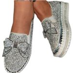 Muguan Silver Rhinestone Sneakers Shoes Sz. 5 Photo 1