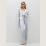 NEW NakedCashmere Tory Cashmere Open Cardigan Cloud Blue Size L Photo 2