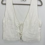 Lush Clothing Lush Size Large Off White Textured Tie Front Cropped Vest Tank Top Feminine Photo 2