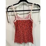 Old Navy  Women's Lace‎ Trim Cami Henley Ribbed Tank Top Y2K Retro Photo 2