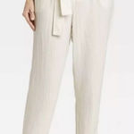 A New Day  cream paper bag high rise ankle pants Photo 0