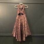 Sachin + Babi SACHI & BABI NOIR METALLIC ROSE GOLD HI-LO Cut Out sleeveless midi floral GOWN 0 Photo 3