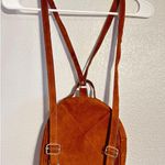 Mini Floral Embroidered Faux Leather Backpack 9x9 Brown Photo 3