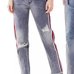 One Teaspoon High Waist Awesome Baggies Red Side Stripe Distressed Jeans 25" # Photo 0