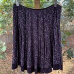 Gianni Bini  Molly Skirt 100% Silk Violet Velvet Trim Mini Pleated Size 8. NEW Photo 0