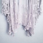 Anthropologie Cal Style Gray Crochet Mesh Embroidered Kimono Photo 1