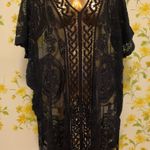 Floral mesh bikini coverup in black size M/L Size M Photo 1