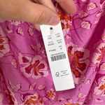 J.Crew  Cotton Pink Orange Floral Tie Neck Halter Midi Dress Size Medium New Photo 4