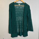 Maurice's Women’s Pointelle Open Stitch Cardigan Emerald Green Photo 1