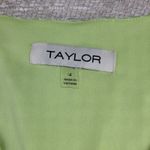 Taylor Gingham Dress Size 4 Green White Check Flounce Hem Slit Lined Cottagecore Photo 1